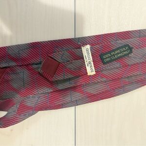 Giorgio Armani Burgundy and Silver Silk Tie